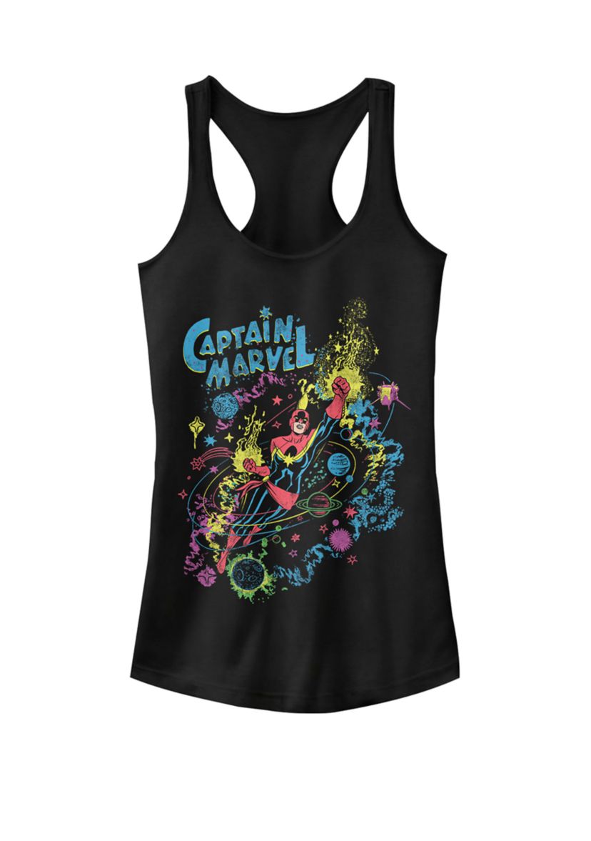 Captain Marvel™ Vintage Sketched Galaxy Flight Poster Graphic Racerback Tank