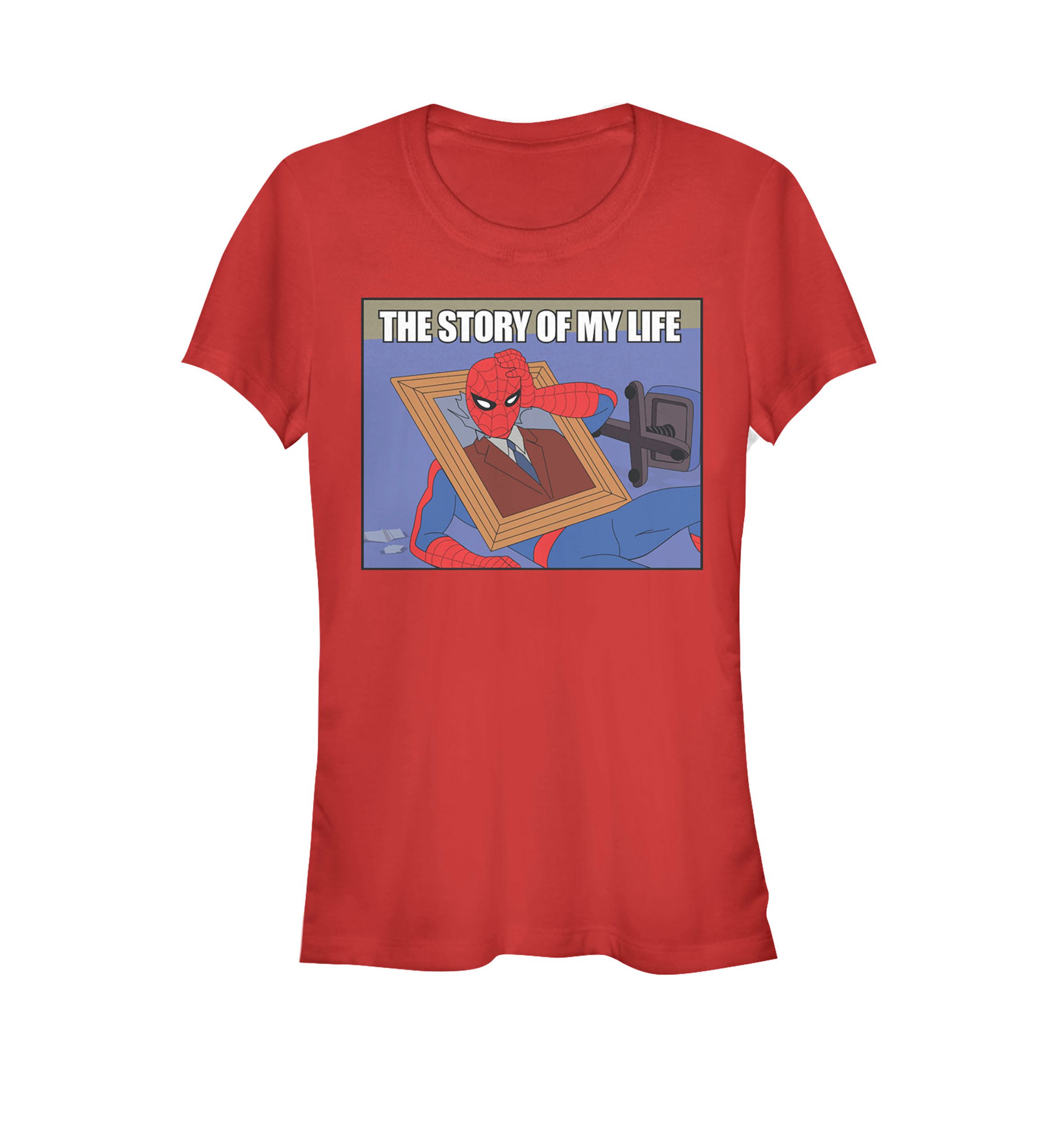 Spider-Man The Story Of My Life Funny Meme Short Sleeve Graphic T-Shirt