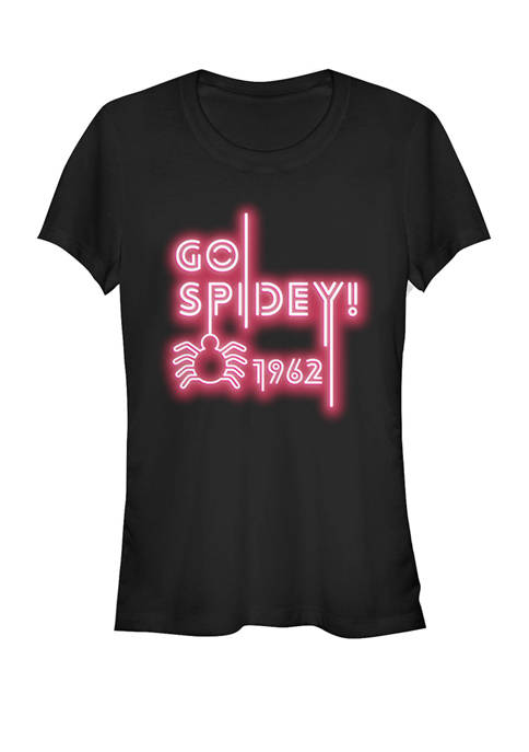 Spider-Man Go Spidey 1962 Neon Logo Short Sleeve Graphic T-Shirt