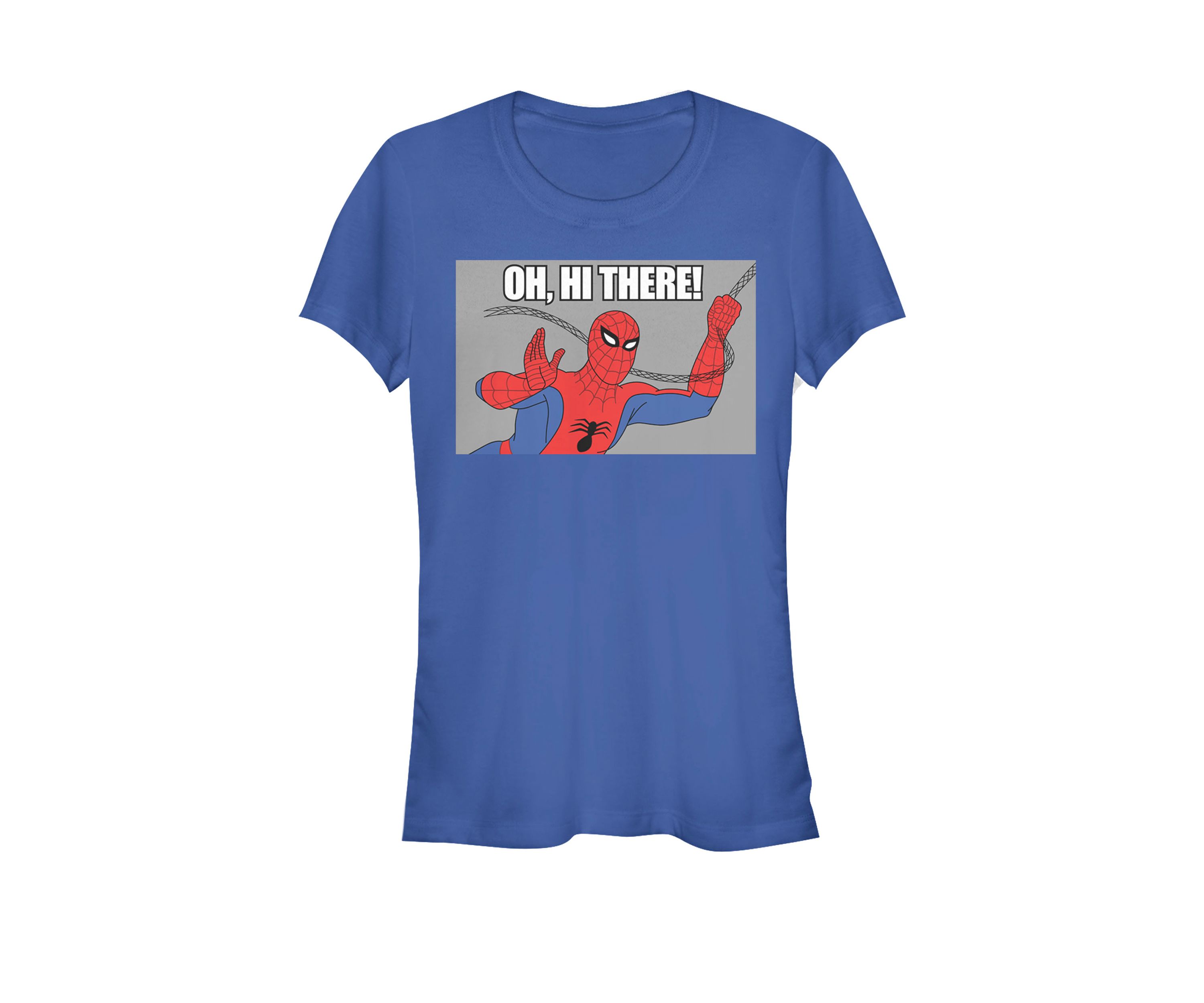 Spider-Man Swinging Oh, Hi There! Vintage Portrait Short Sleeve Graphic T-Shirt