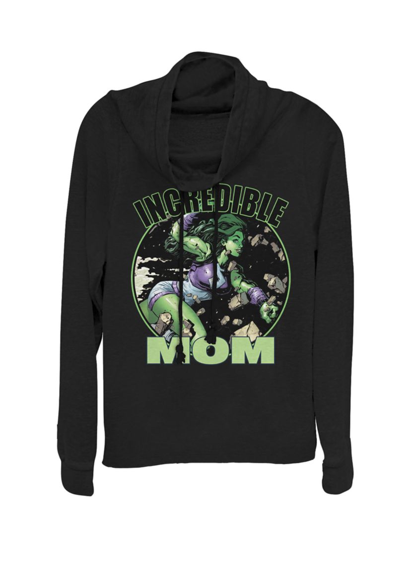 She-Hulk Incredible Mom Cowl Neck Graphic Pullover