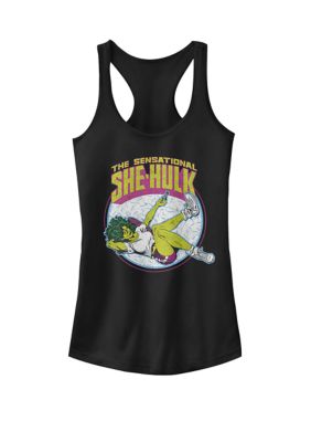 Marvel Women's Sensational She-Hulk Racerback Graphic Tank Top, Black, XXL