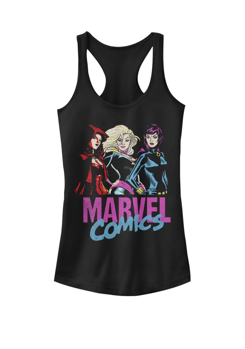 Comics Scarlet Witch Black Widow Captain Marvel Racerback Graphic Tank