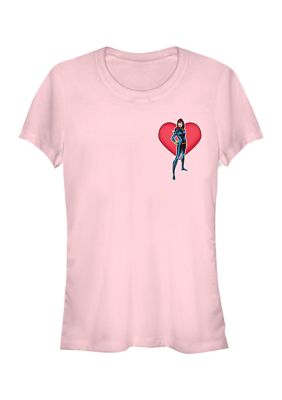 Marvel Women's Junior's Black Widow Heart T-Shirt