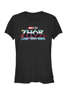 Marvel Women's Thunder Logo Graphic T-Shirt, Black, XXL