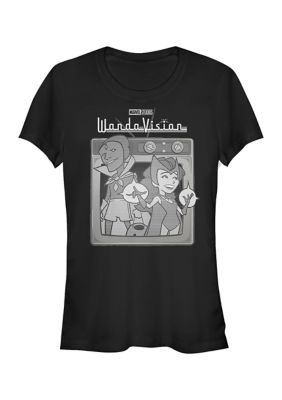 Marvel Women's Junior's Vintage TV T-Shirt, Black, Small