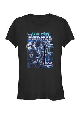 Marvel Women's Raise Your Hammer Graphic T-Shirt, Black, XXL