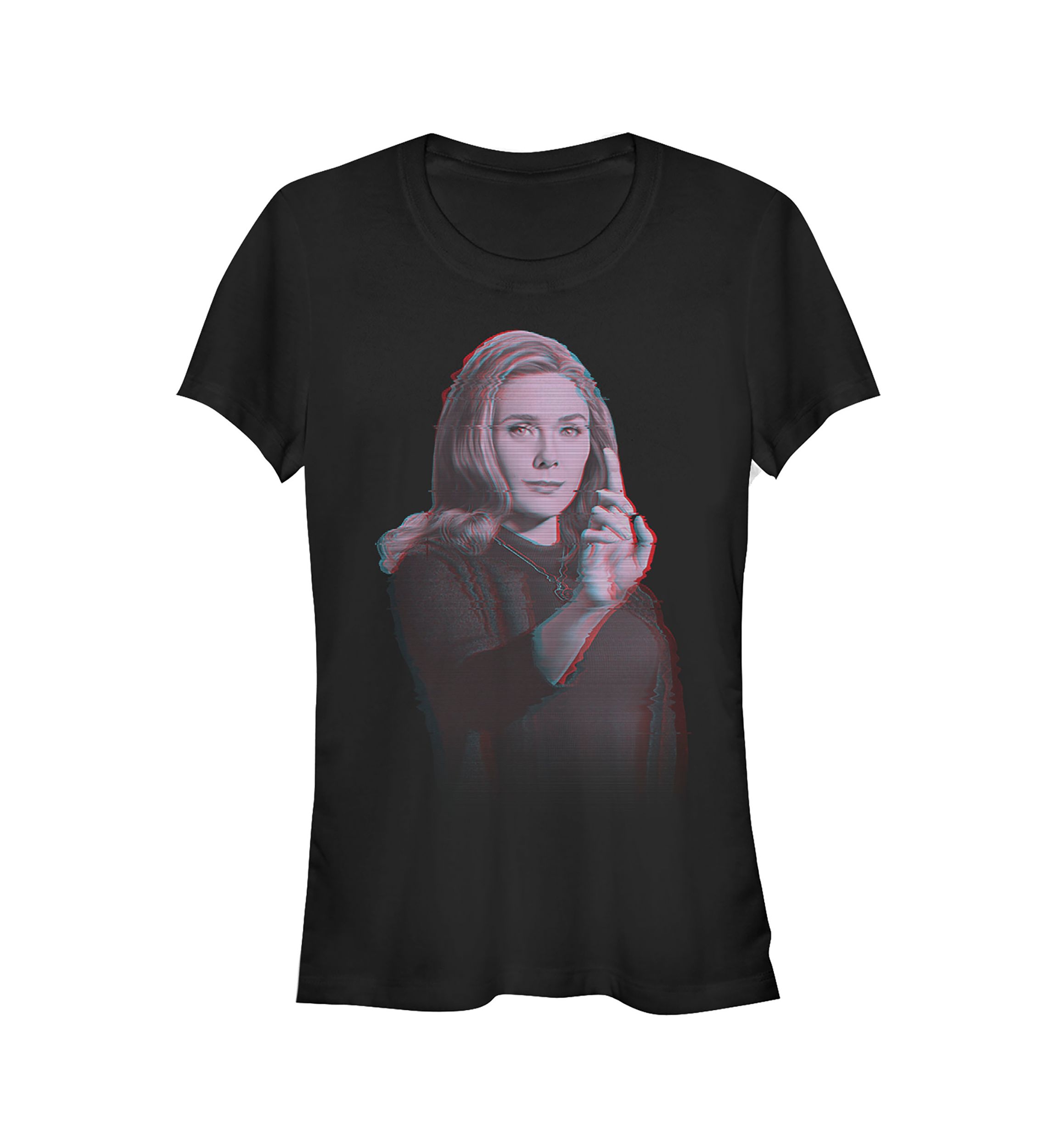 Juniors  WANDA VIDEO GLITCH OVERLAY T-Shirt