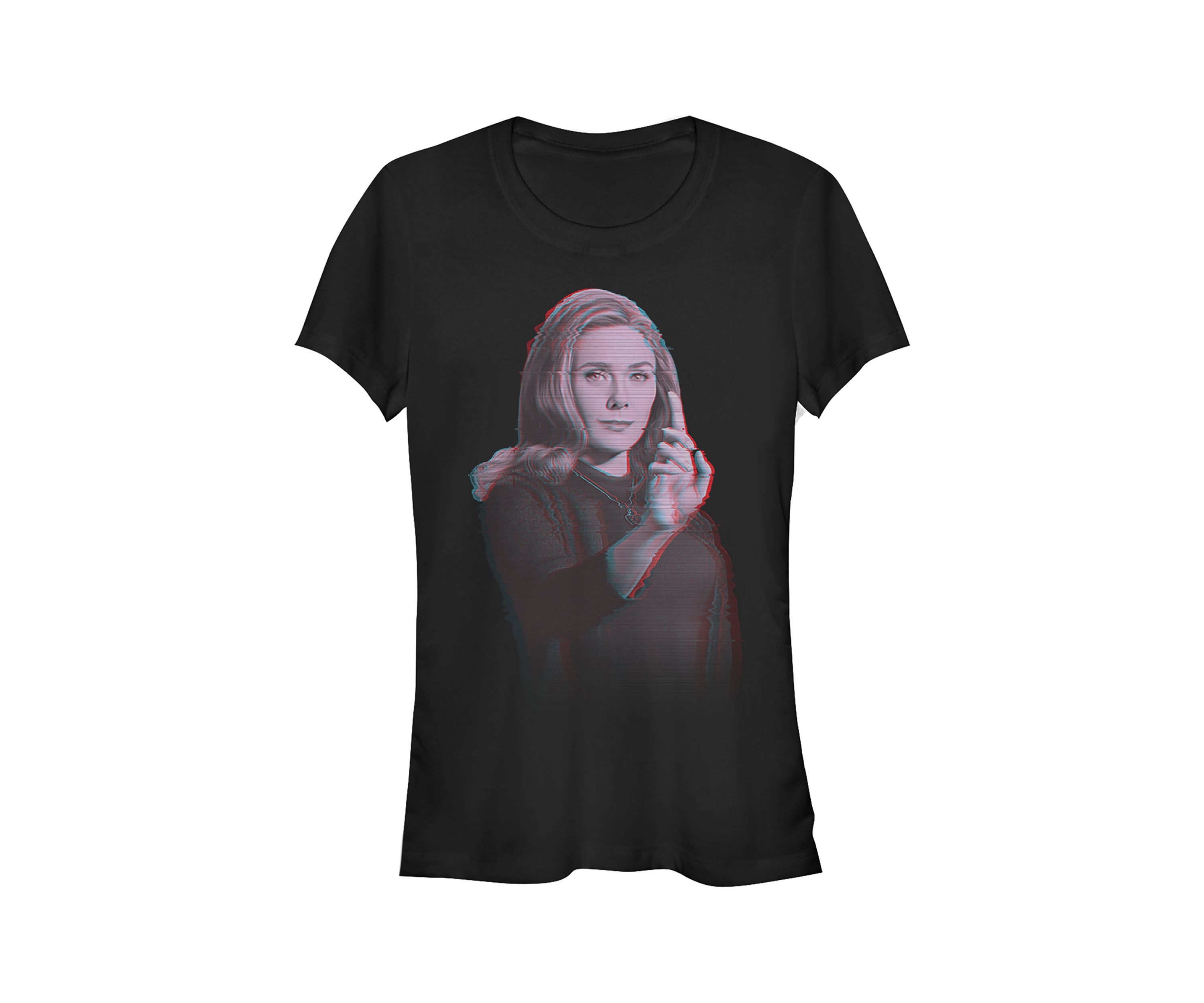 Juniors  WANDA VIDEO GLITCH OVERLAY T-Shirt
