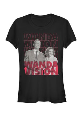 Marvel Women's Junior's REPEATING TEXT T-Shirt, Black, Small