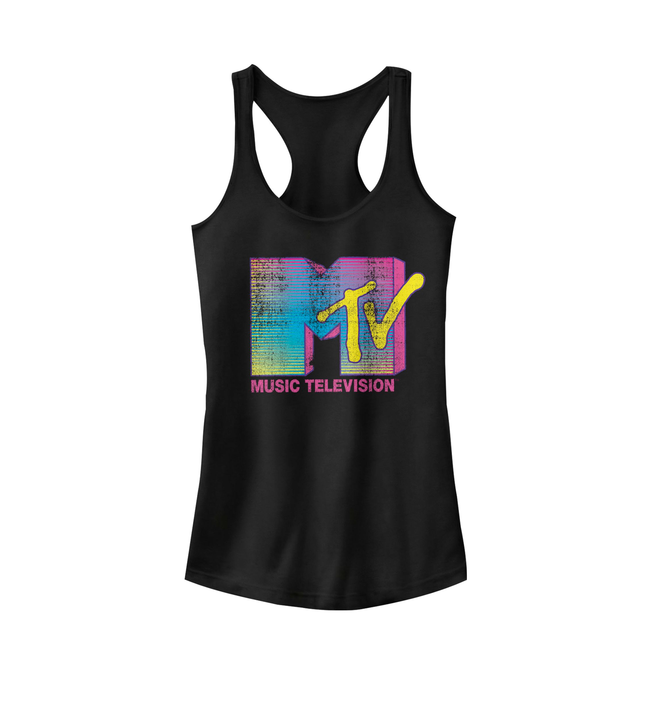 Fluorescent Music Television Logo Racerback Graphic Tank