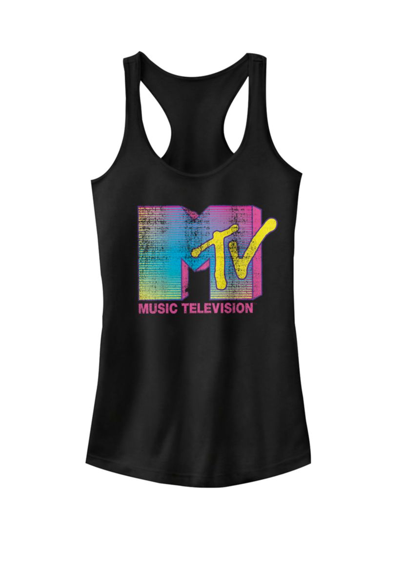 Fluorescent Music Television Logo Racerback Graphic Tank