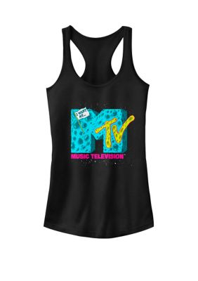 MTV Women's Moon Landing Logo Racerback Graphic Tank Top, Black, XXL