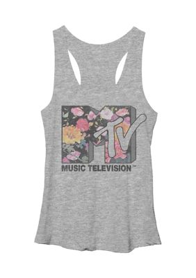 MTV Women's Juniors' Garden Logo Graphic Tank Top, Gray, XXL