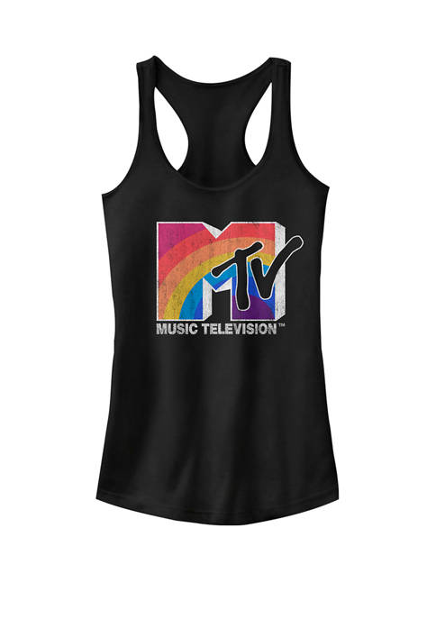 MTV Rainbow Music Television Graphic Racerback Tank