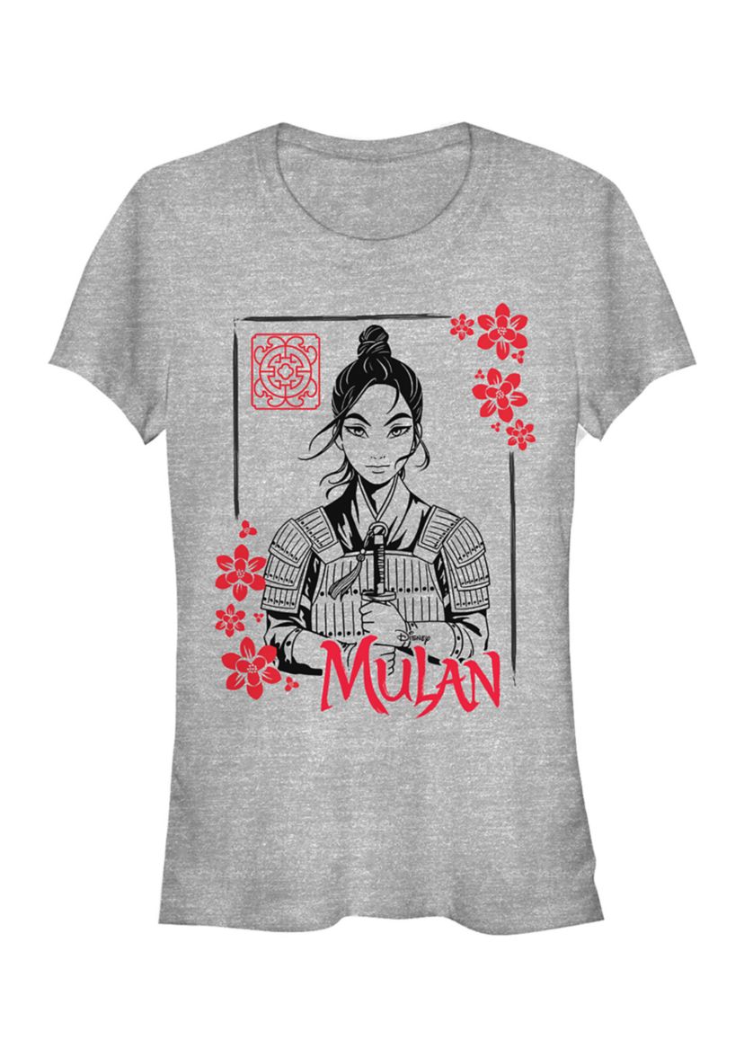 Juniors Ink Line Mulan Graphic T-Shirt