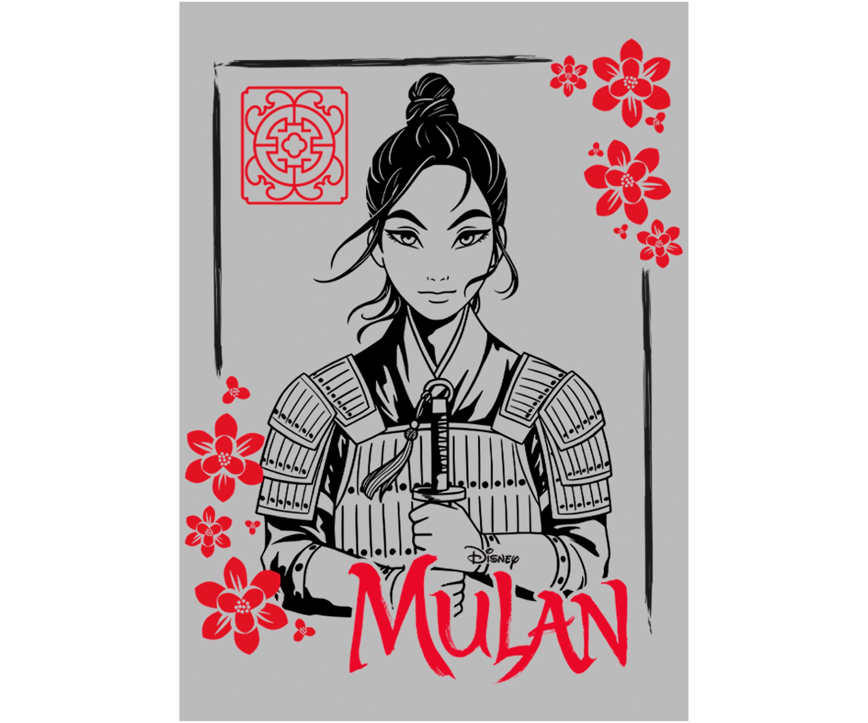 Juniors Ink Line Mulan Graphic T-Shirt