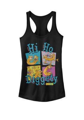 Nickelodeon Women's CatDog Hi Ho Diggety Retro Graphic Racerback Tank Top, Black, XXL