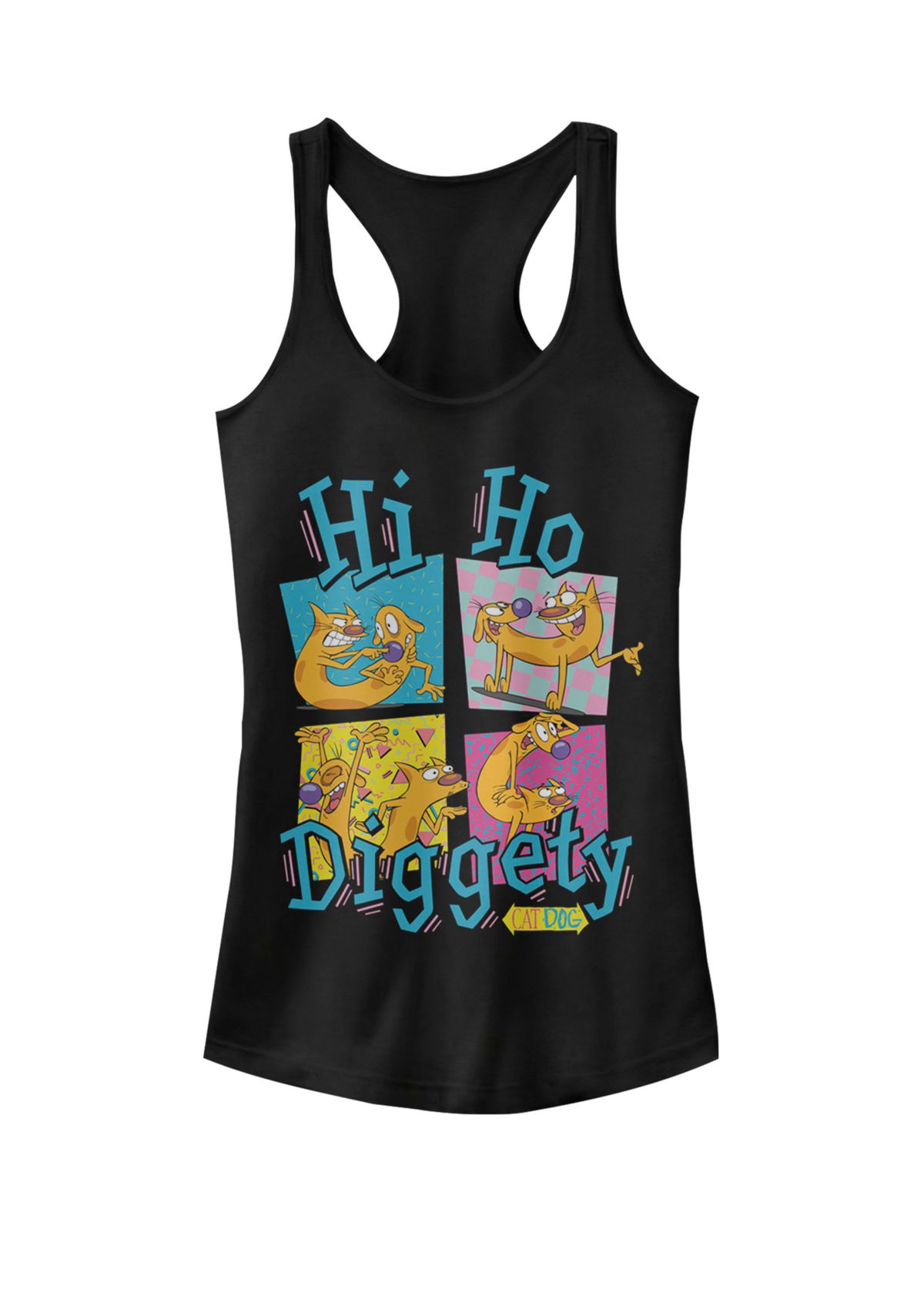 CatDog Hi Ho Diggety Retro Graphic Racerback Tank