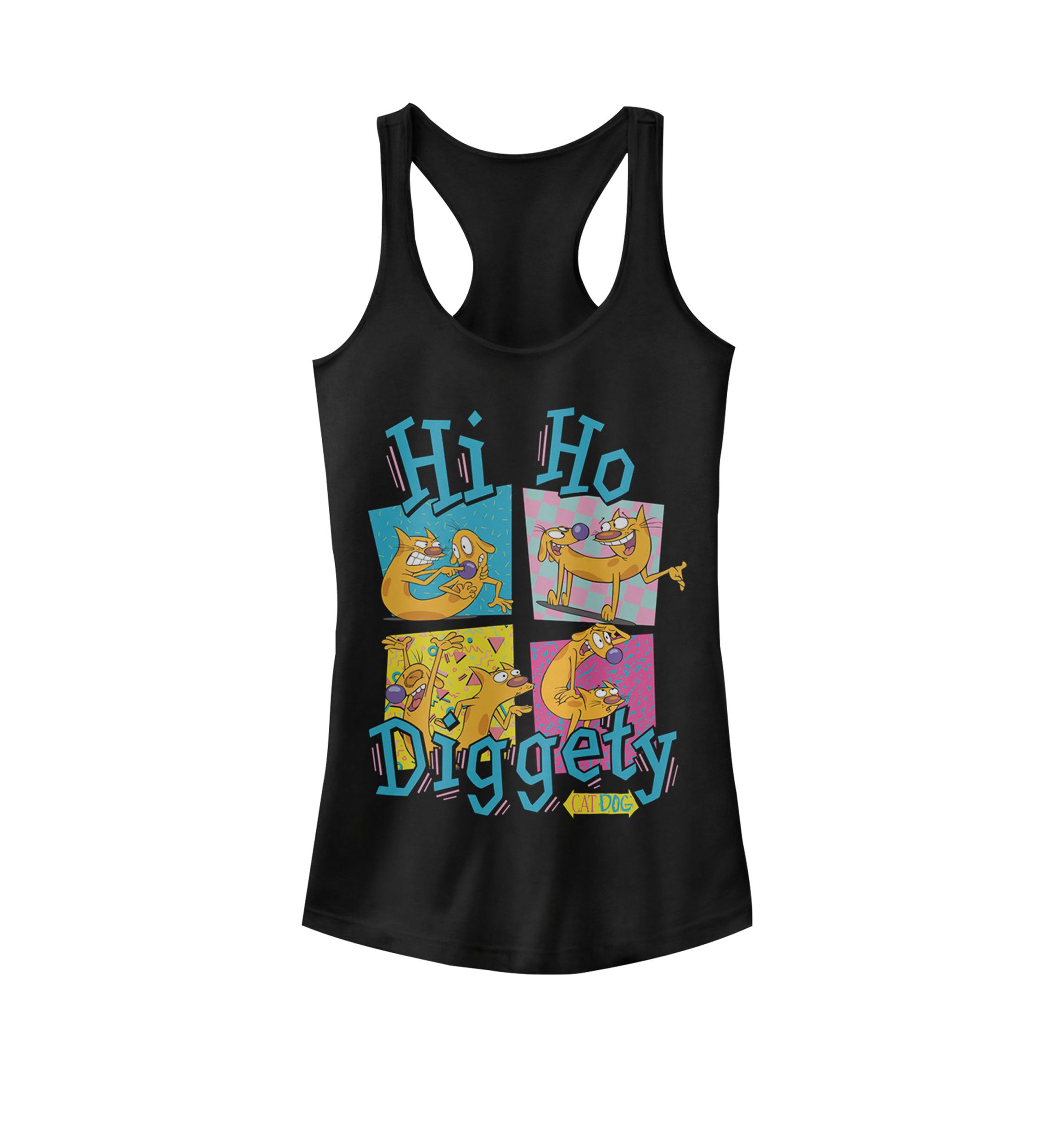 CatDog Hi Ho Diggety Retro Graphic Racerback Tank
