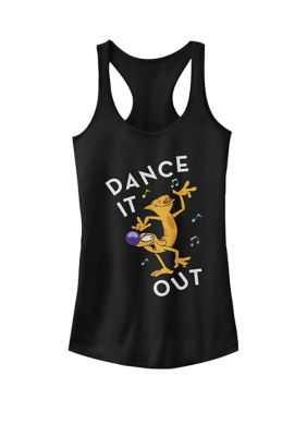 Nickelodeon Women's CatDog Dance it Out Music Notes Graphic Racerback Tank Top, Black, XXL