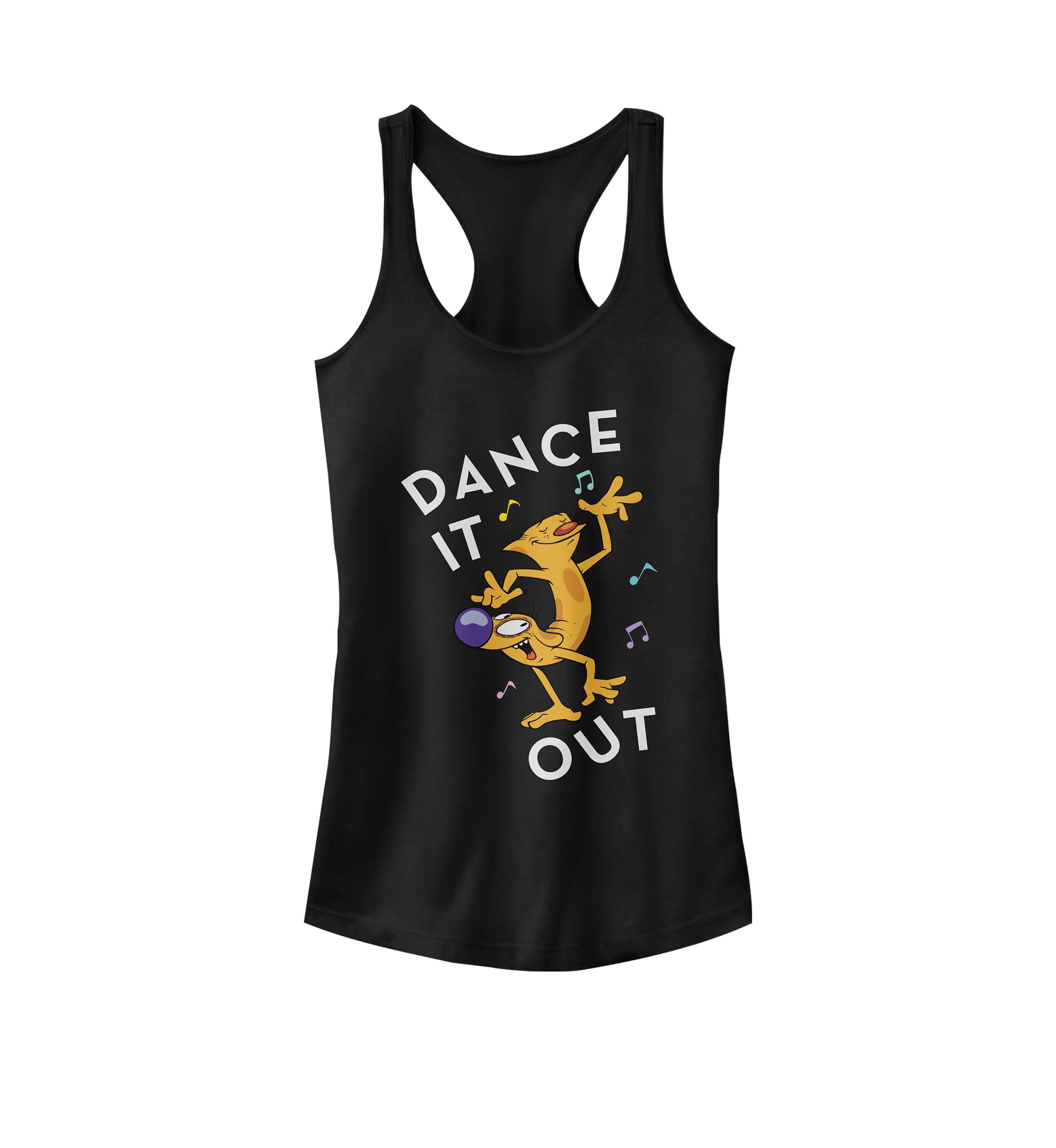 CatDog Dance it Out Music Notes Graphic Racerback Tank