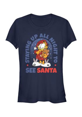 Cartoon Network Women's Juniors' Stay Up Late T-Shirt, Navy Blue, Small