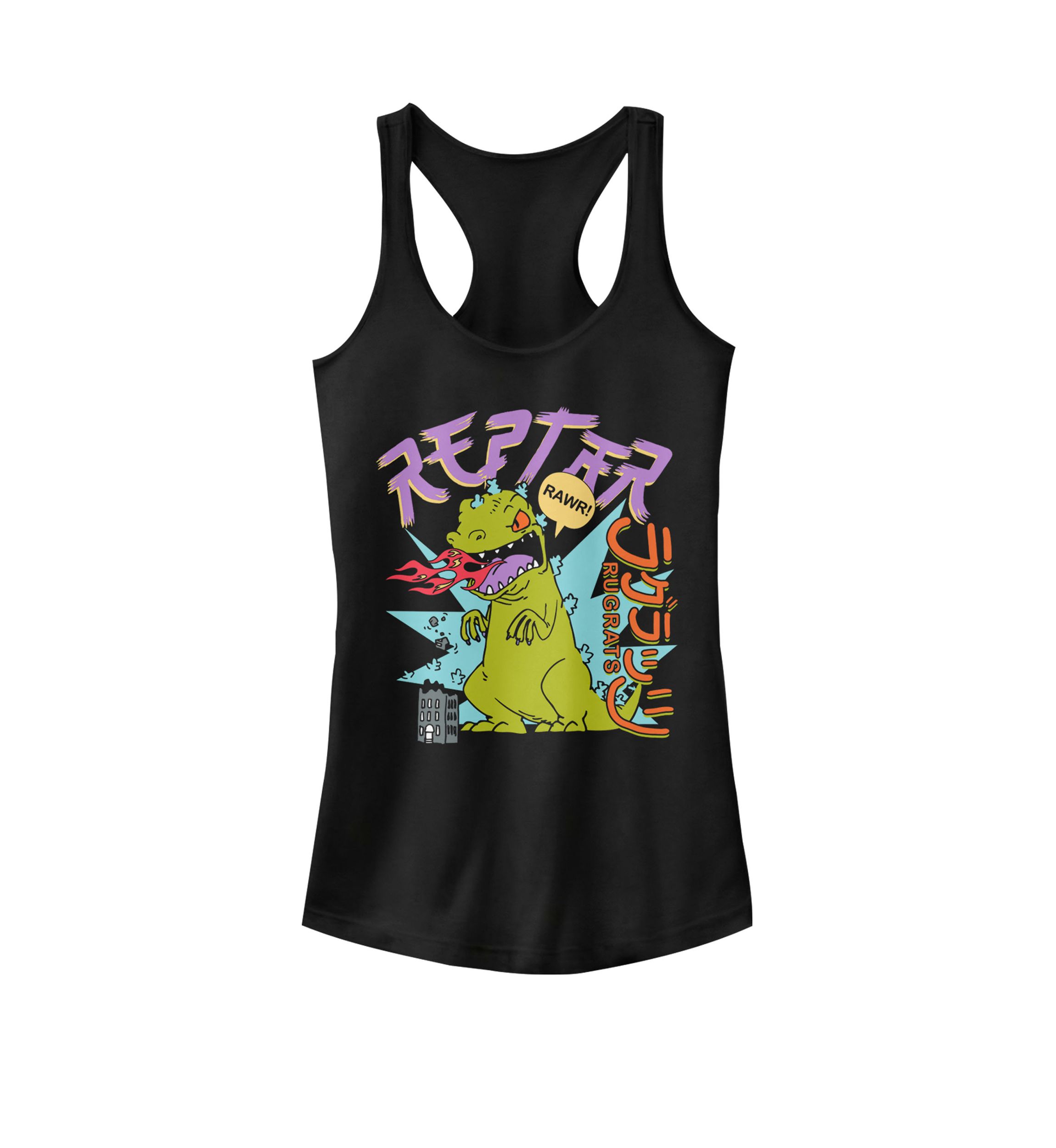 Rugrats Fire Breathing Reptar Rawr Retro Graphic Racerback Tank
