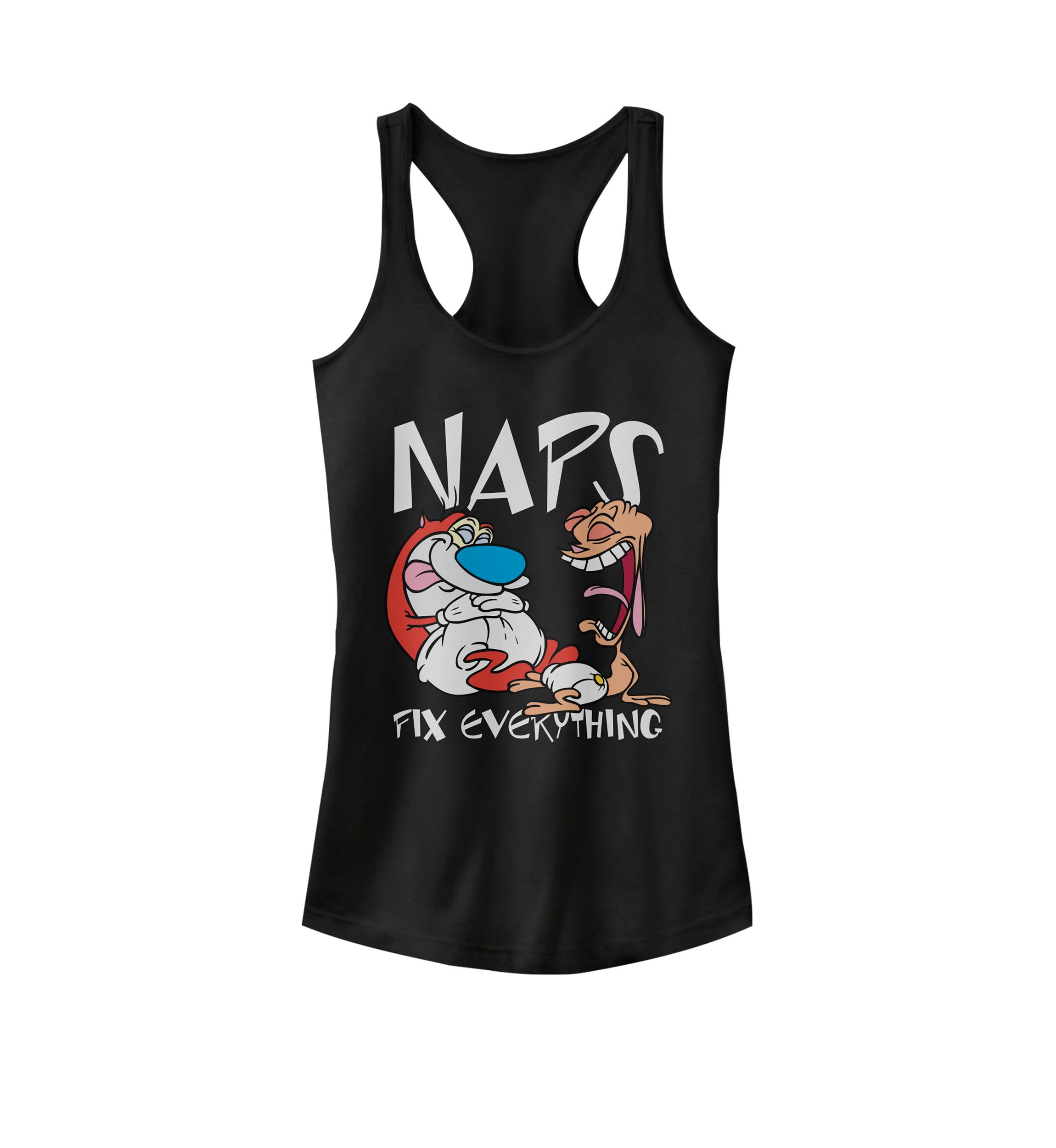 Ren and Stimpy Naps Fix Everything Baby Diapers Graphic Racerback Tank