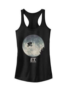 Women's Infamous Flying Bike Scene Silhouette Logo Racerback Graphic Tank Top, Black, XXL