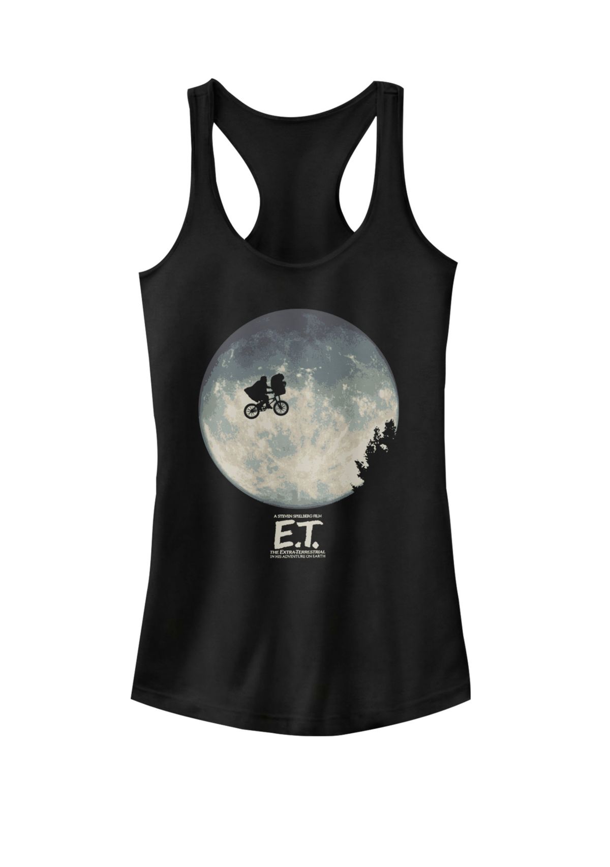 Infamous Flying Bike Scene Silhouette Logo Racerback Graphic Tank