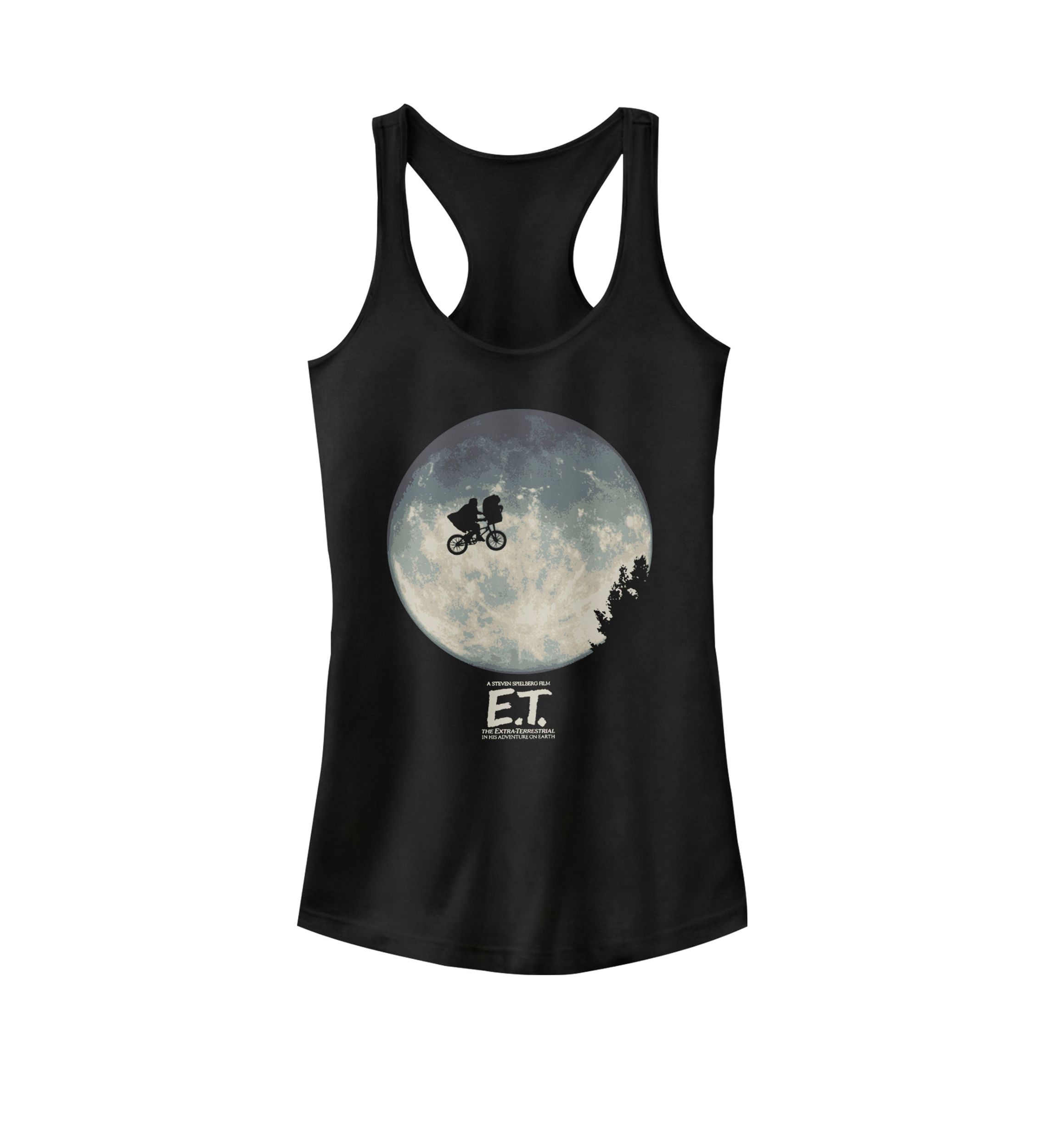 Infamous Flying Bike Scene Silhouette Logo Racerback Graphic Tank
