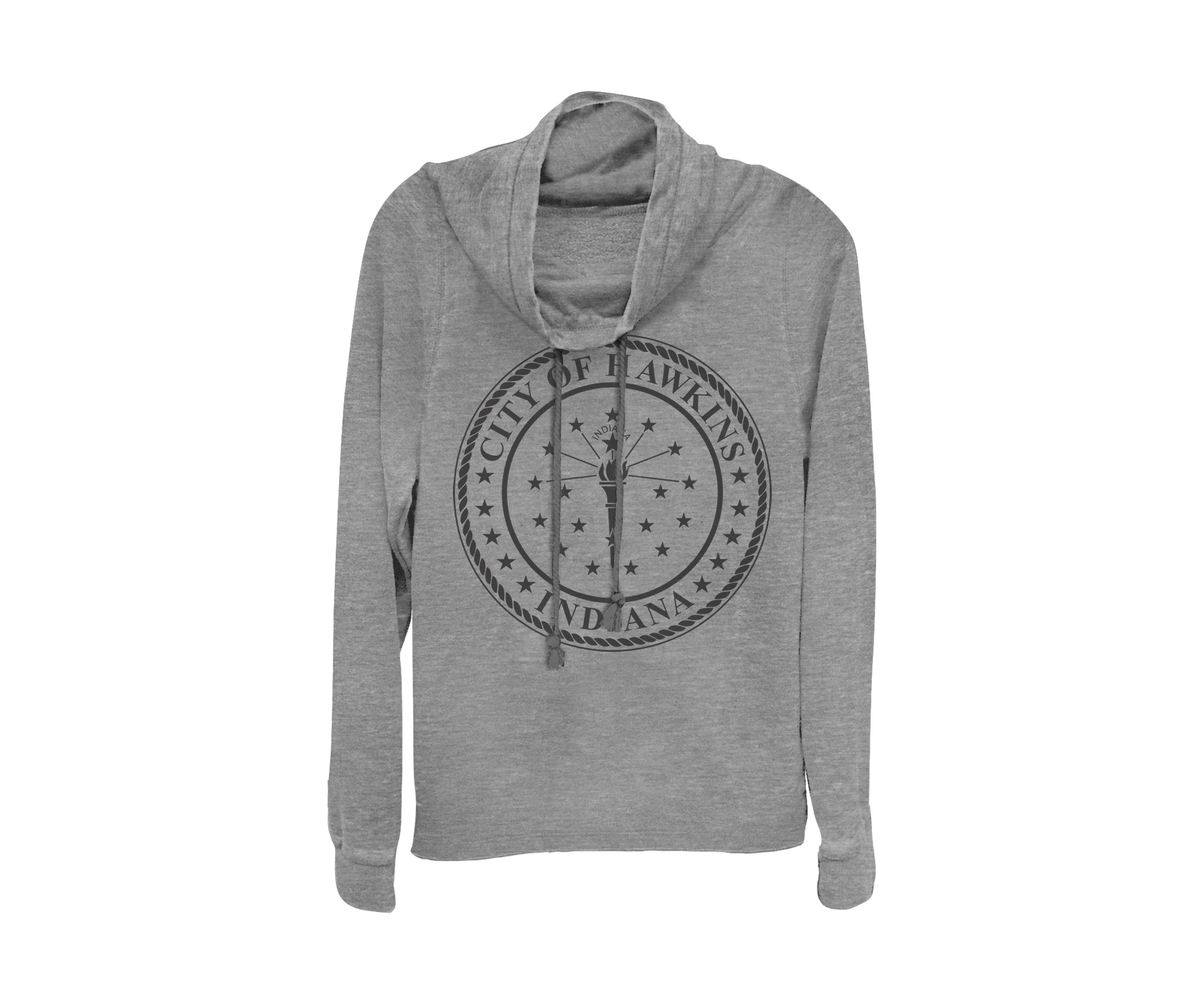 Juniors  Hawkins City Seal Graphic Pullover Top