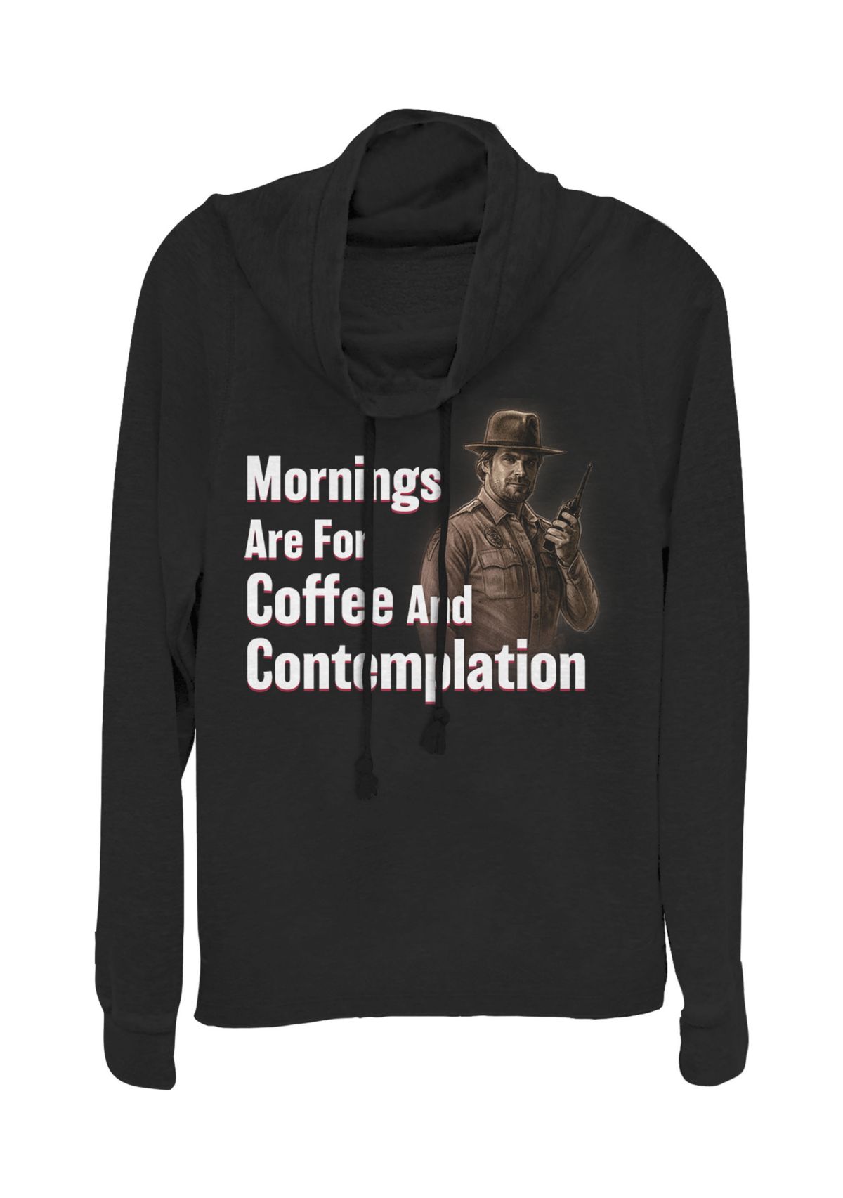 Juniors  Coffee and Contemplation Graphic Pullover Top
