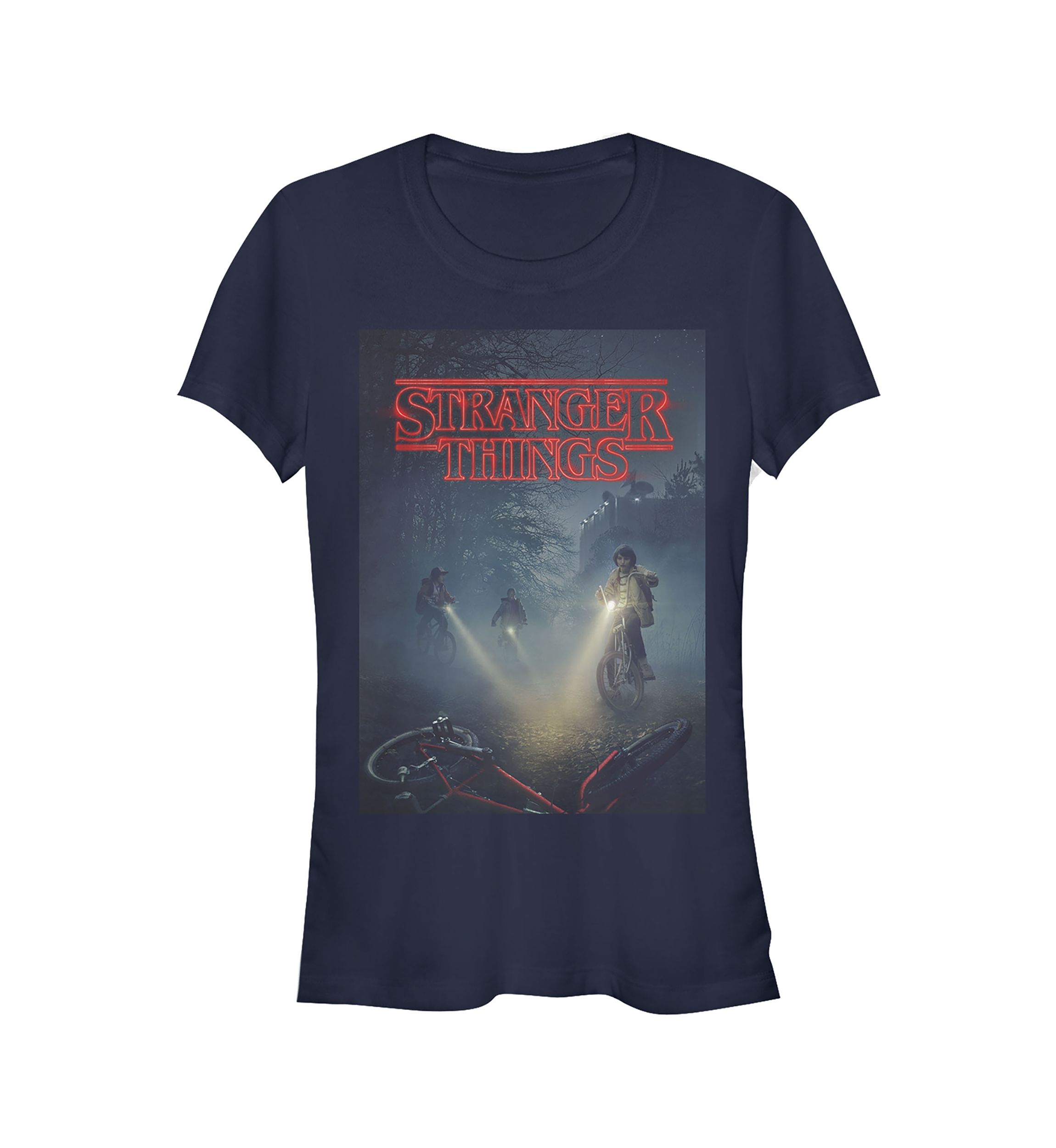 Juniors  Will Missing Bike Poster Graphic T-Shirt