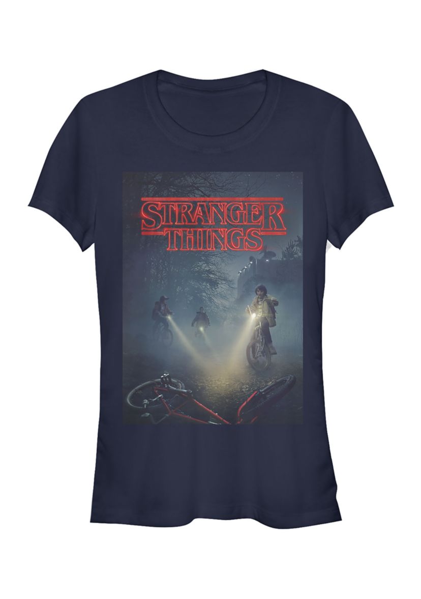 Juniors  Will Missing Bike Poster Graphic T-Shirt