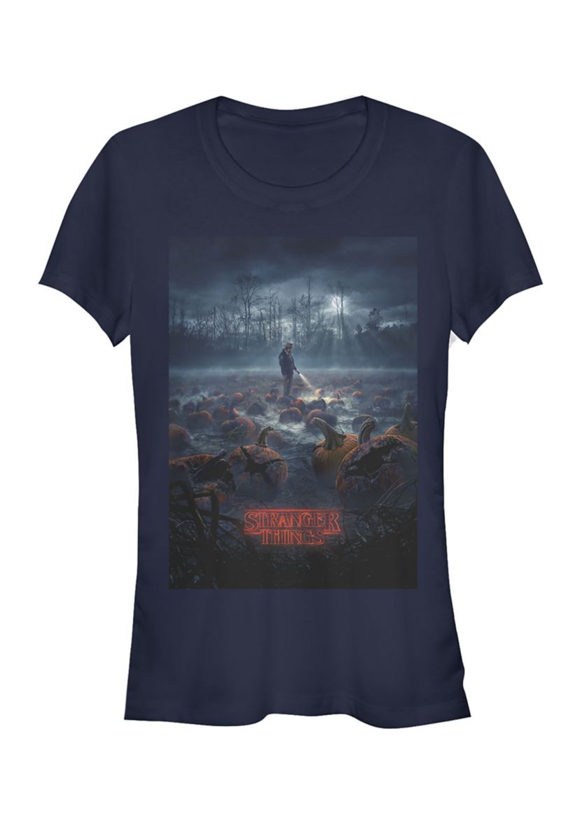 Juniors  Hopper Pumpkin Poster Graphic T-Shirt