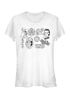 Stranger Things Women's Juniors' Friends Do Not Lie Graphic T-Shirt, White, Small