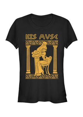 Disney Women's Juniors' His Muse Meg T-Shirt, Black, Small