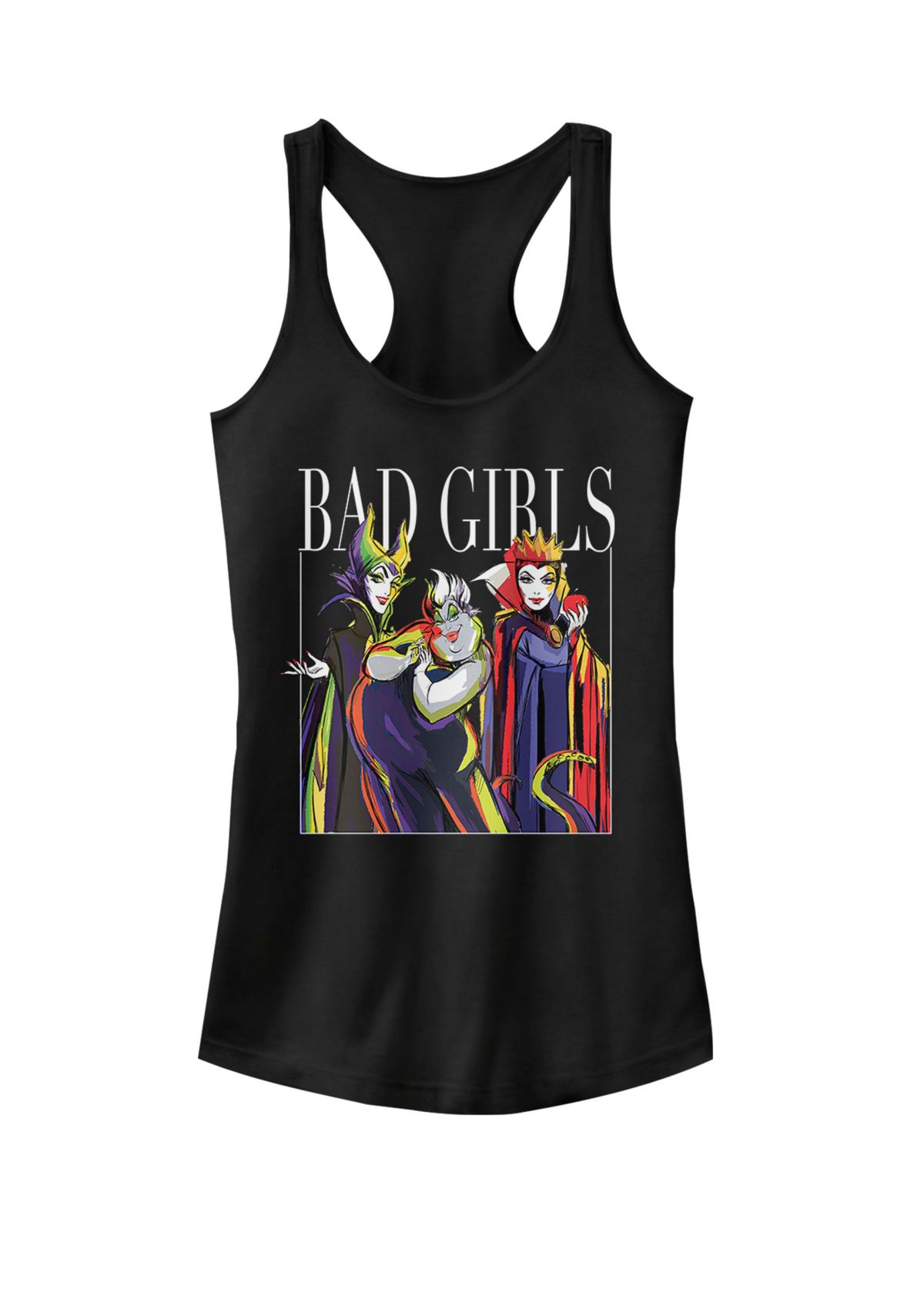 Villains Bad Girls Group Shot Painted Graphic Racerback Tank