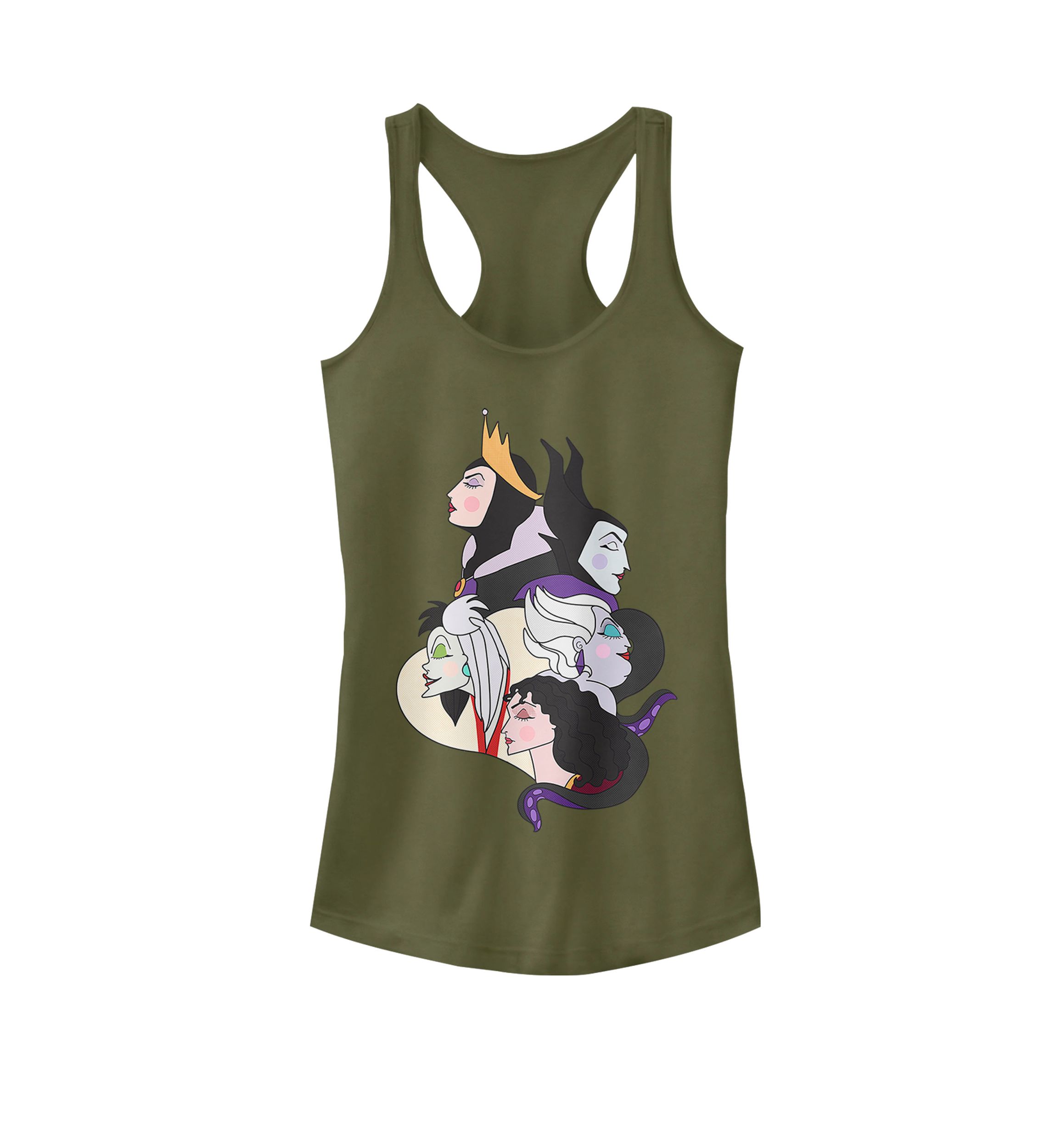 Villains Side Profile Group Shot Racerback Graphic Tank