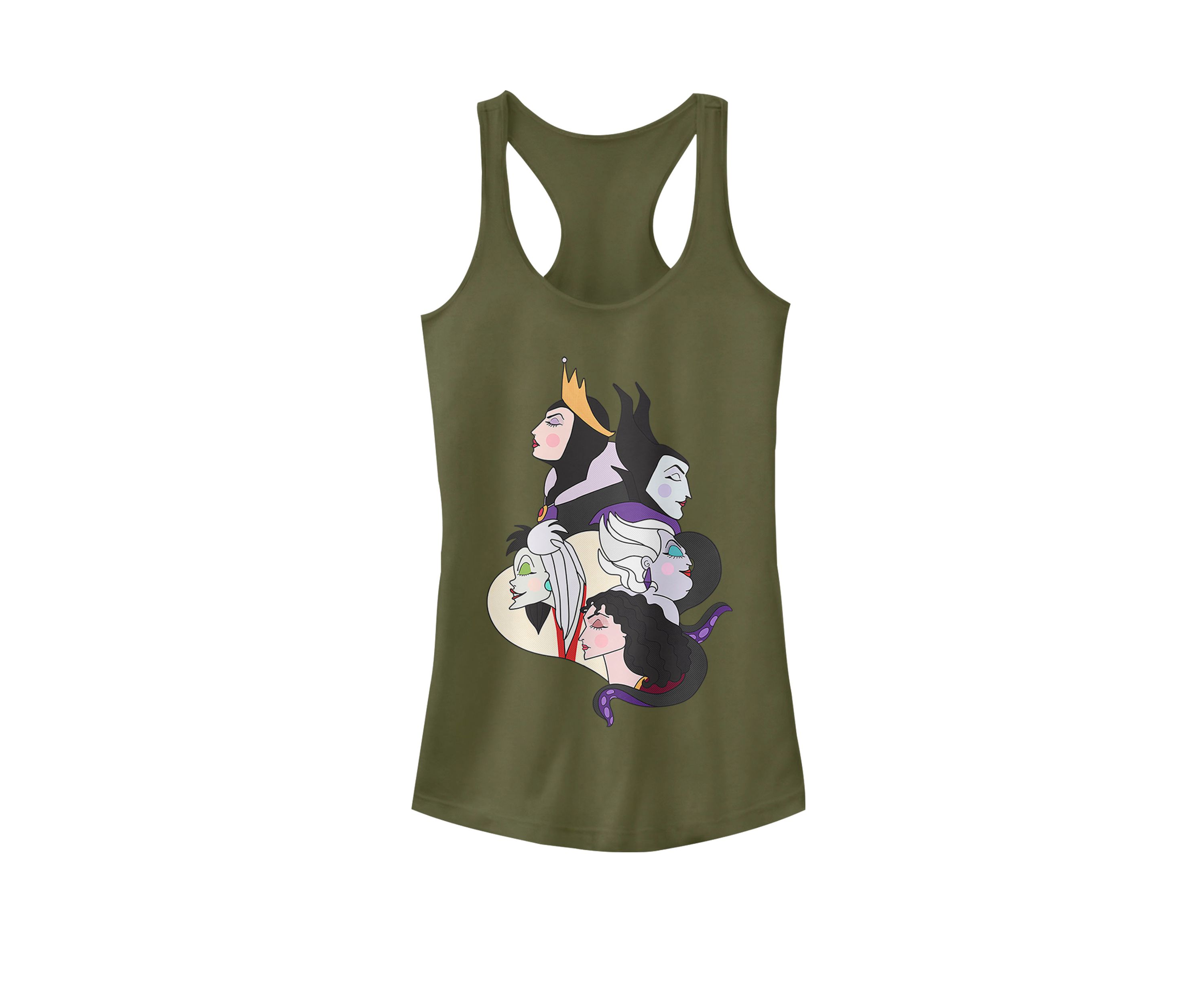Villains Side Profile Group Shot Racerback Graphic Tank