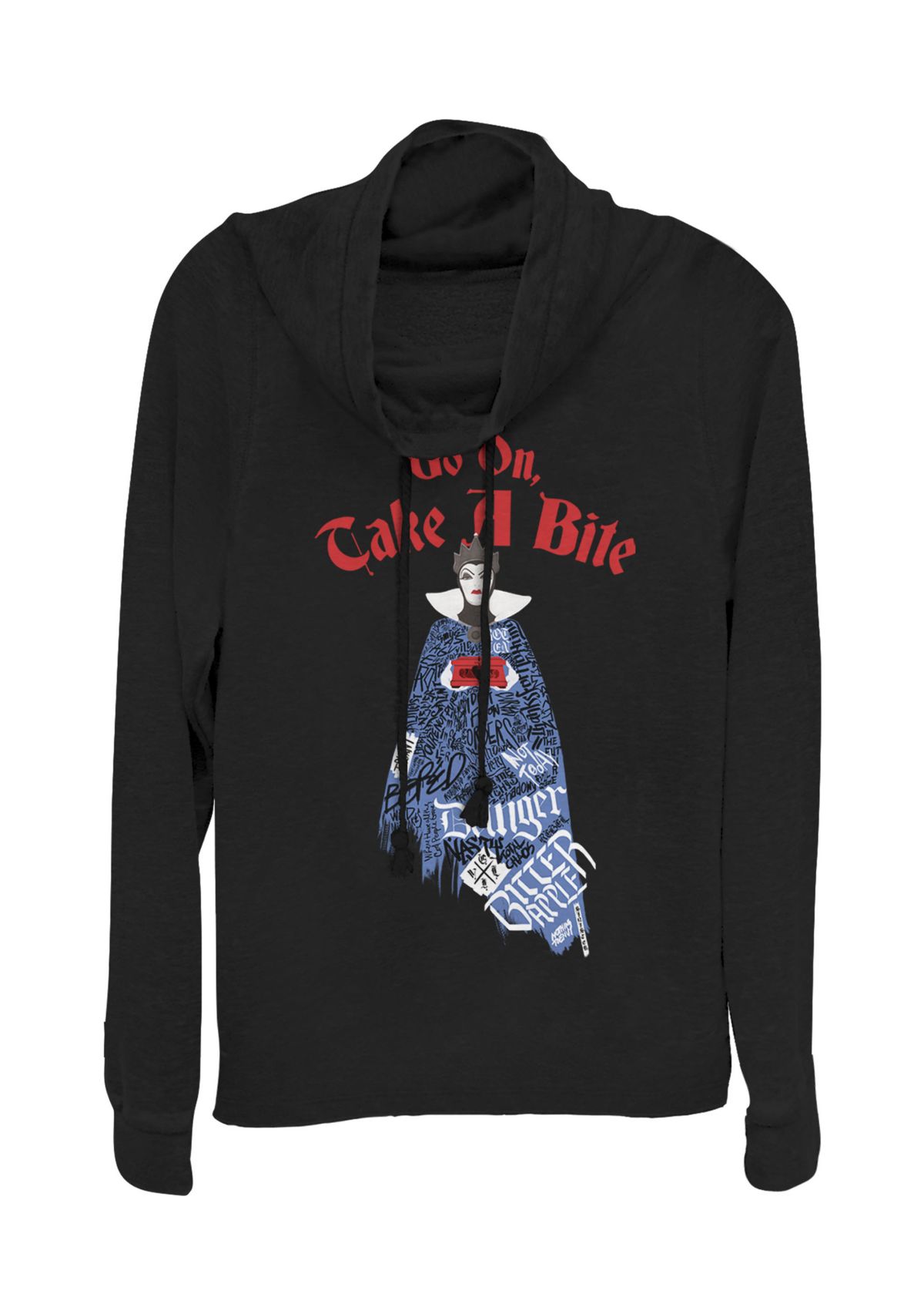 Juniors  Evil Queen Word Fill Pullover Top