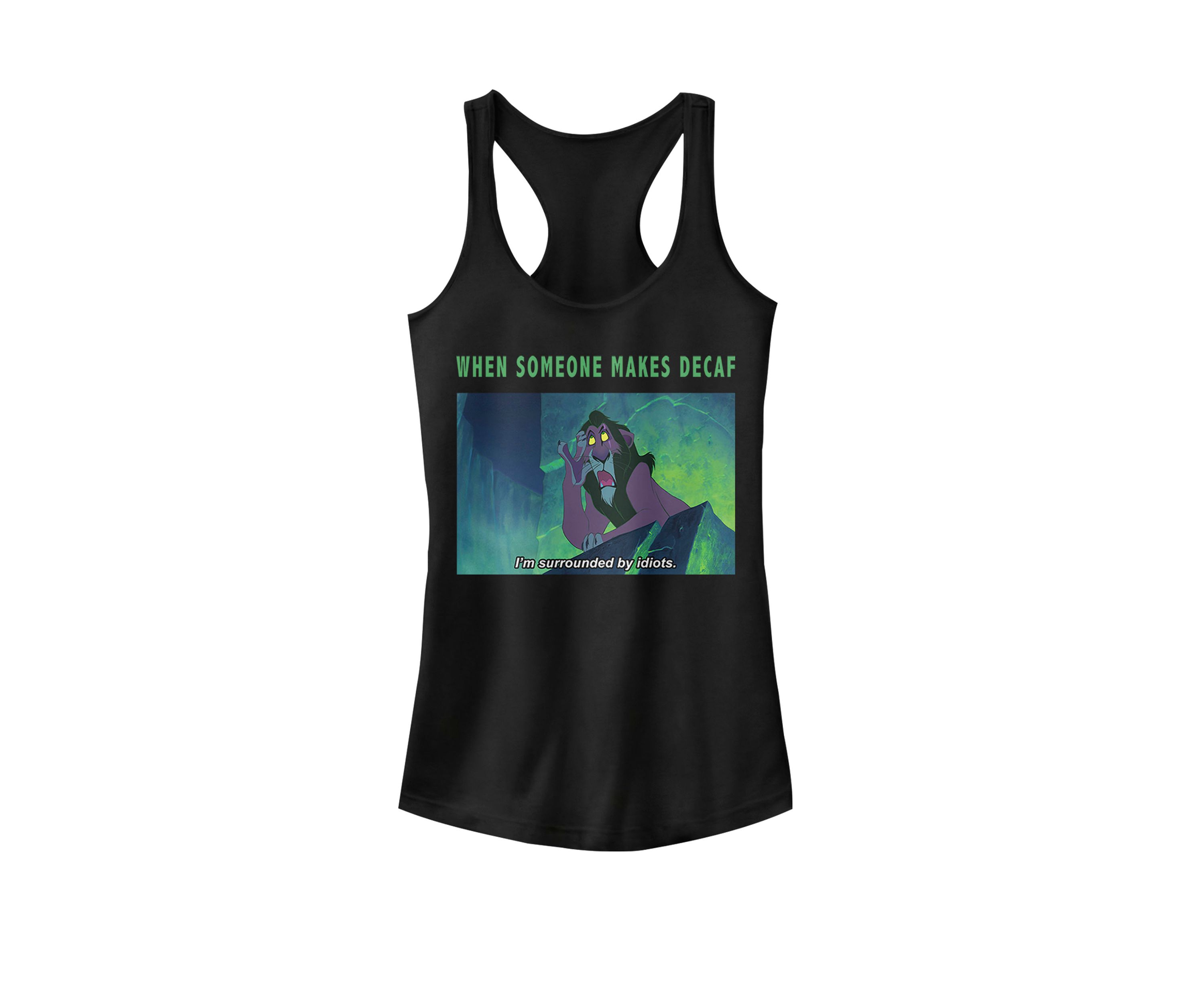 Lion King Scar Surrounded By Idiots Funny Meme Racerback Graphic Tank