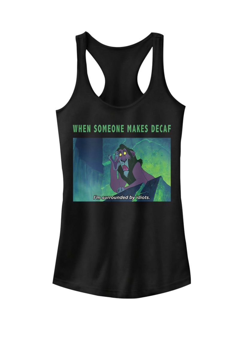 Lion King Scar Surrounded By Idiots Funny Meme Racerback Graphic Tank