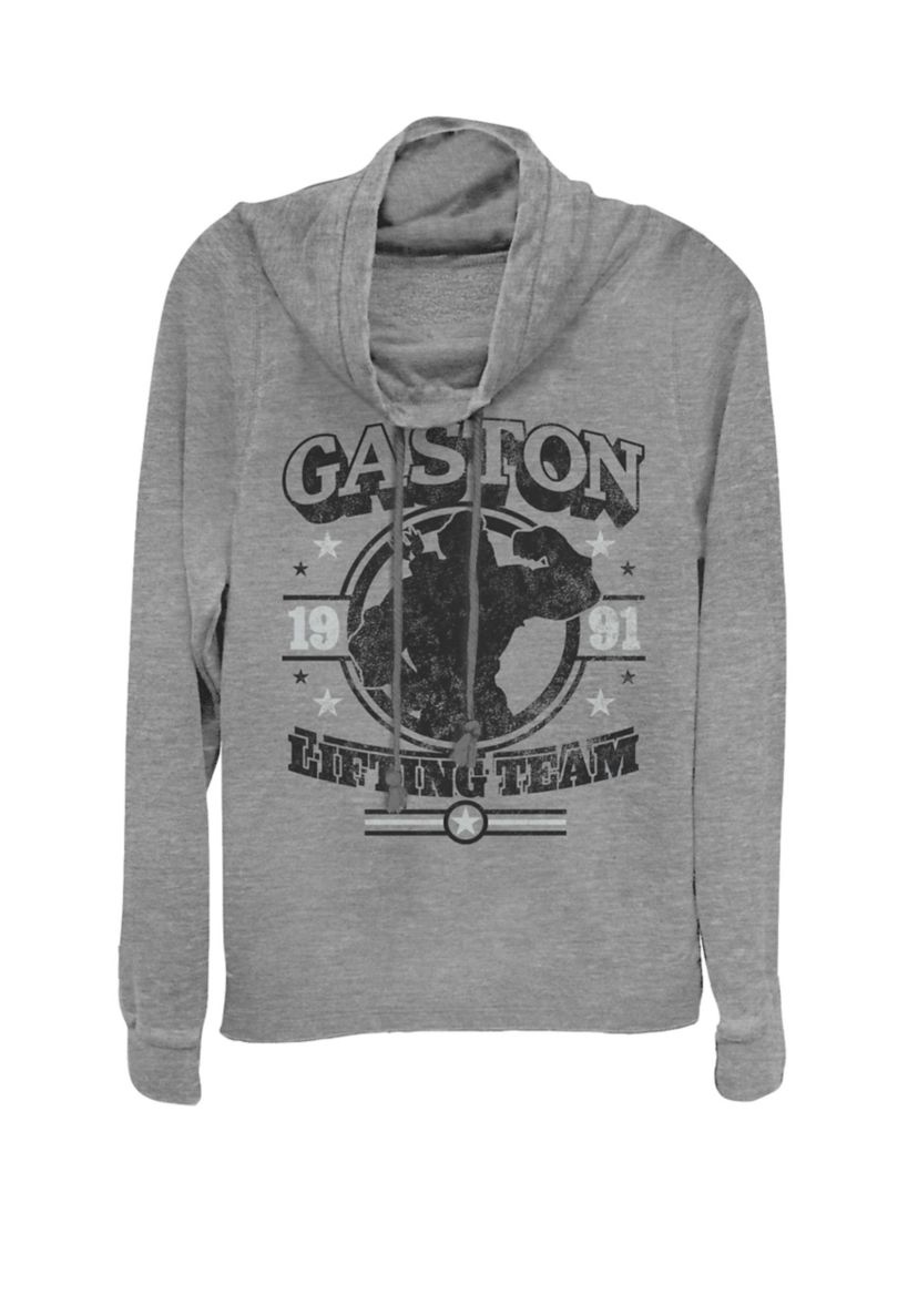 Beauty And The Beast Gaston Lifting Team 1991 Cowl Neck Graphic Pullover