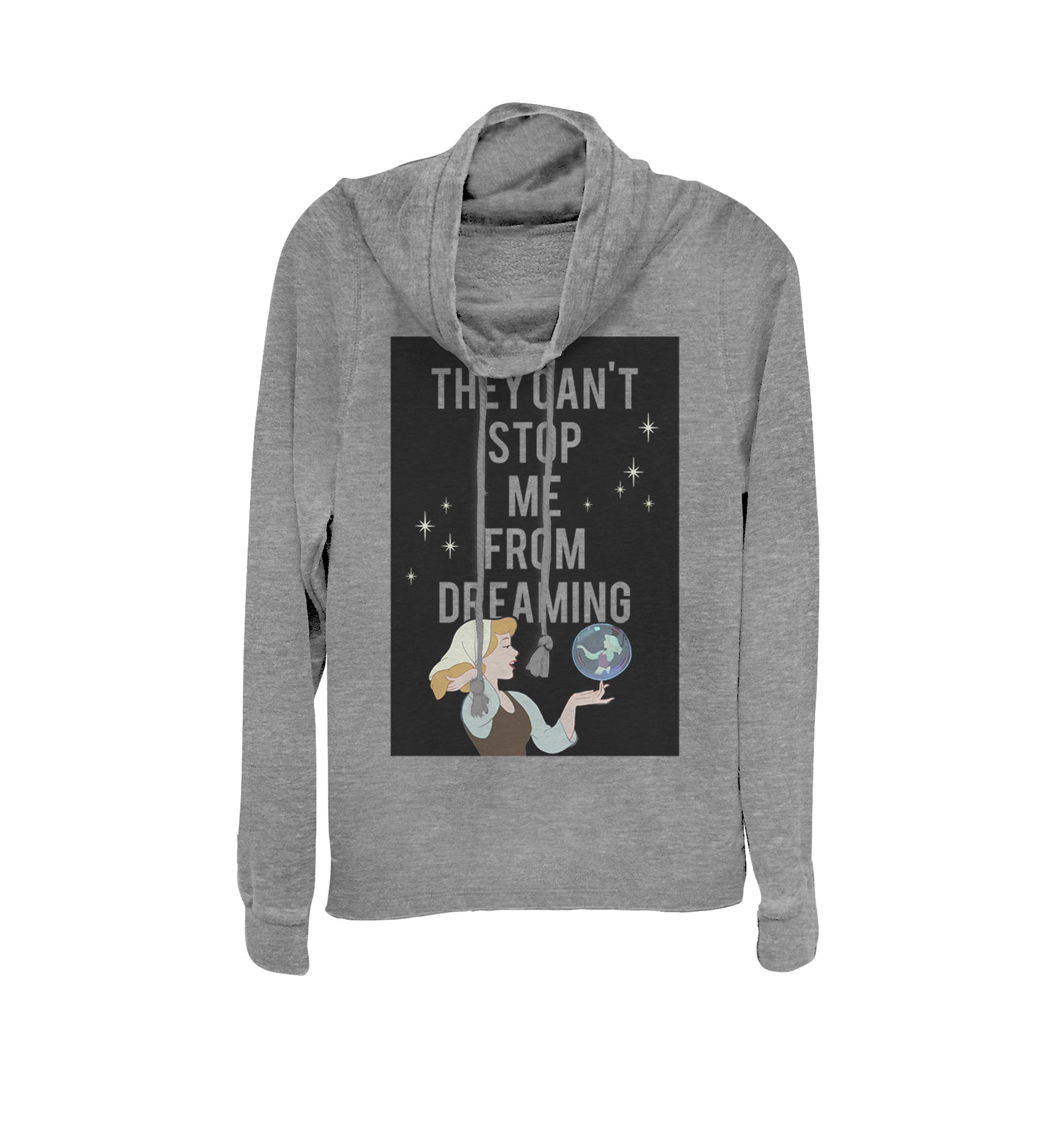 Cinderella Cant Stop Dreaming Cowl Neck Graphic Pullover