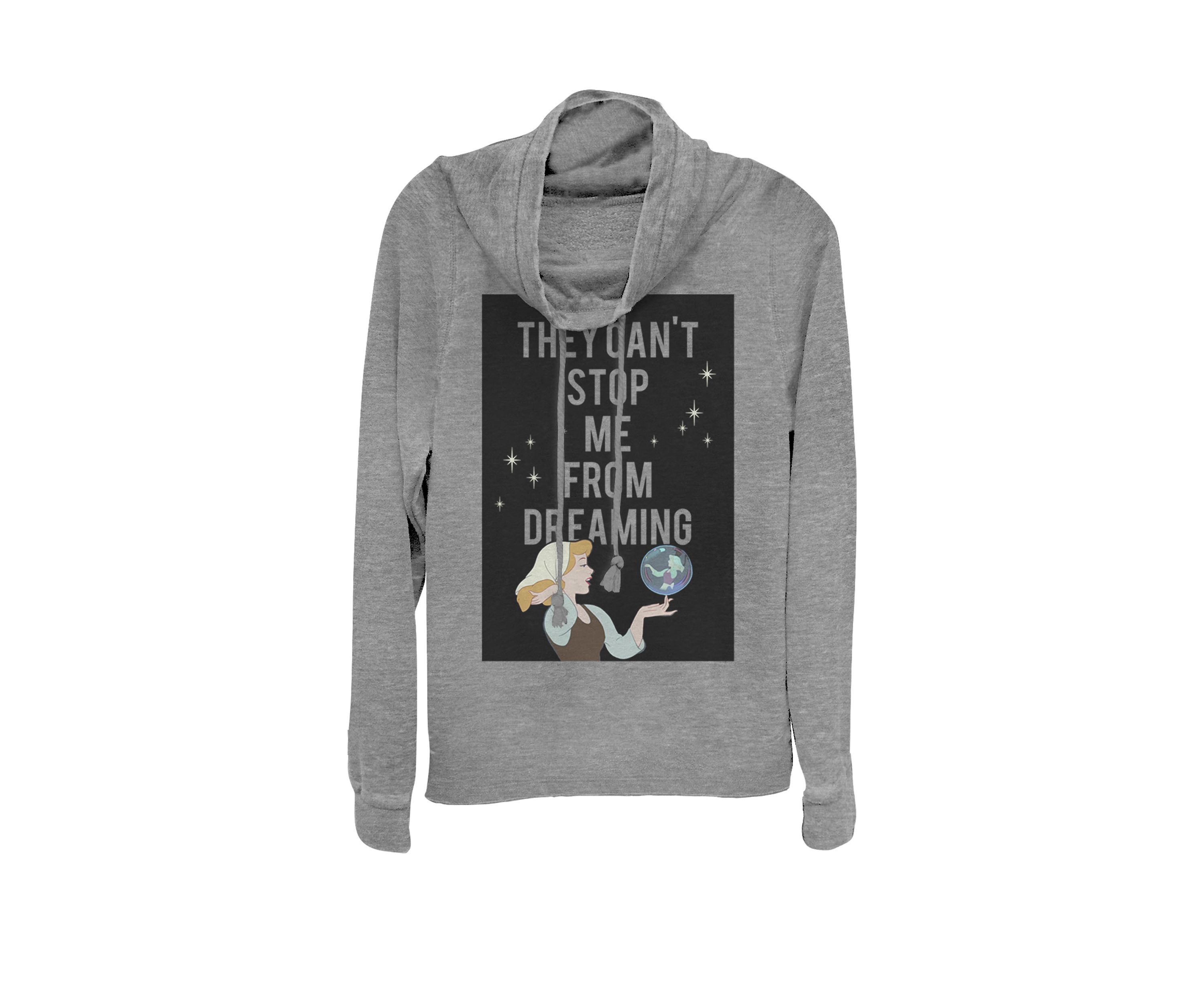 Cinderella Cant Stop Dreaming Cowl Neck Graphic Pullover