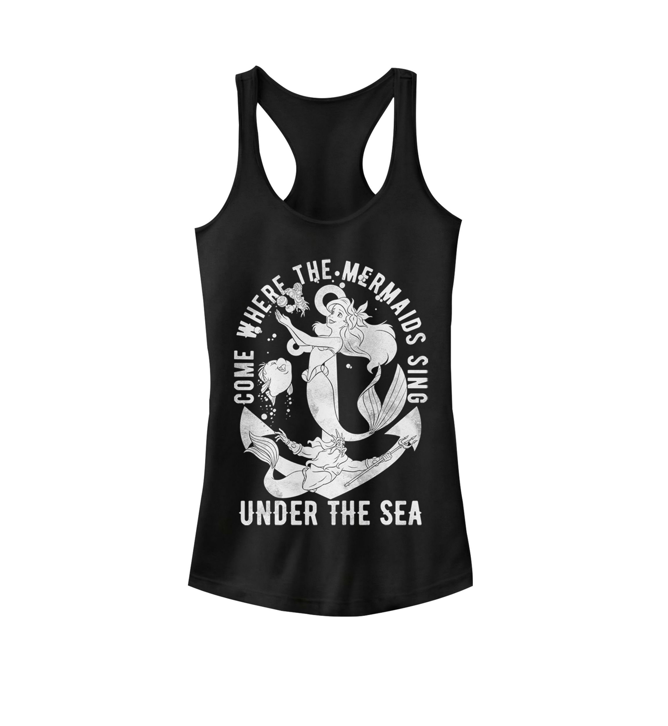 The Little Mermaid Under The Sea Where The Mermaids Sing Racerback Graphic Tank