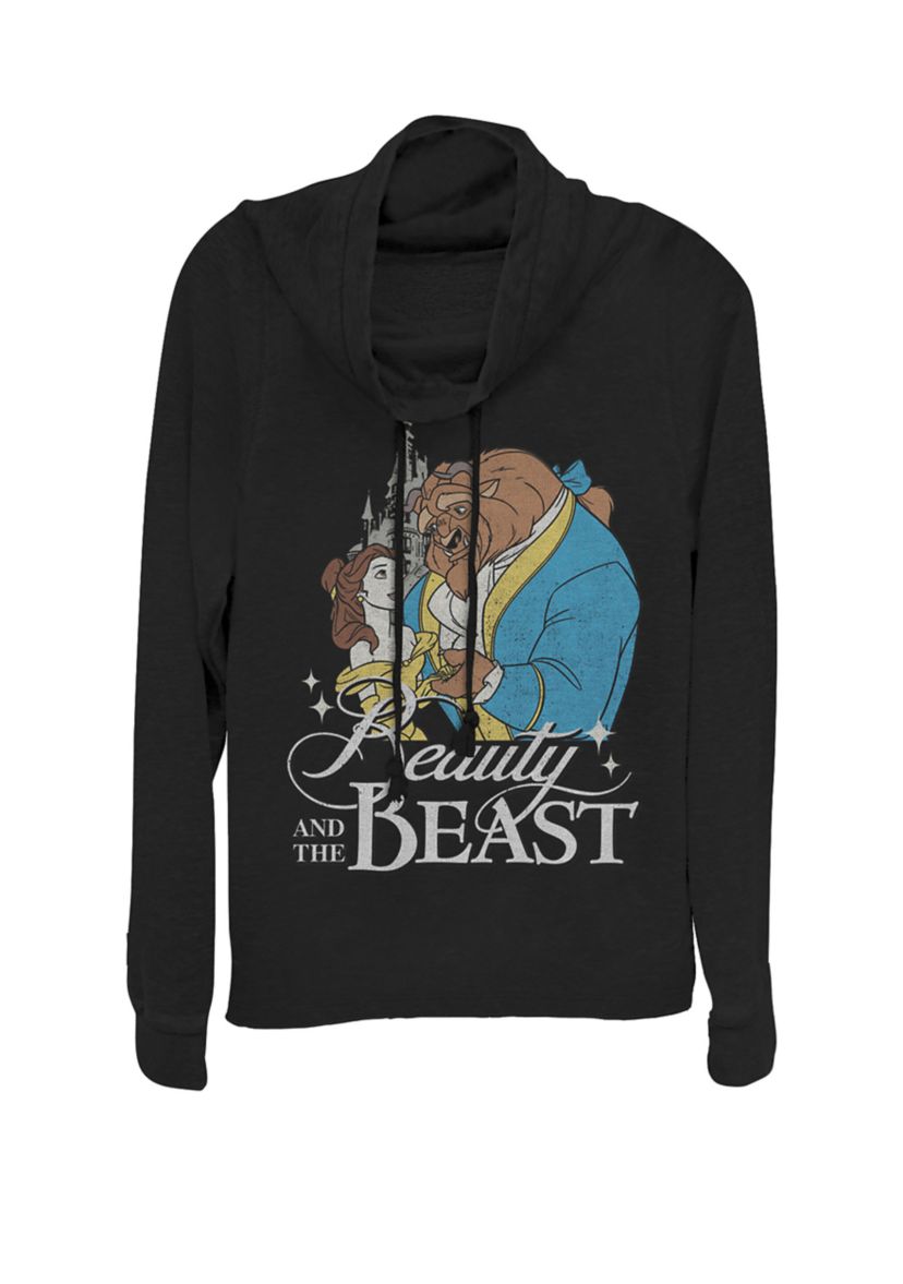 Beauty And The Beast Vintage Logo Dance Cowl Neck Graphic Pullover
